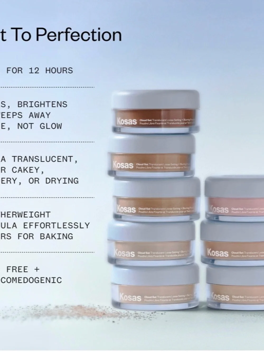 NIB Kosas Cloud Set Baked Setting & Smoothing Powder Peachy 9.5g